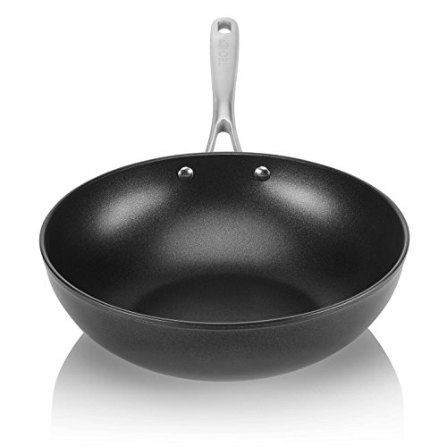 TECHEF - Onyx Collection, 30,5 cm Wok/Bratpfanne mit flachem Boden, antihaftbeschichtet, PFOA-frei, spülmaschinen- und ofenfest, hergestellt in Korea von TeChef