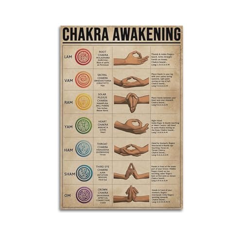 TeDe Chakra Erwachen Wissen Yoga Kunst Wohnzimmer Schlafzimmer Poster Malerei Dekorative Malerei Druck Leinwand Wand 20 x 30 cm Unrahmen-Stil von TeDe