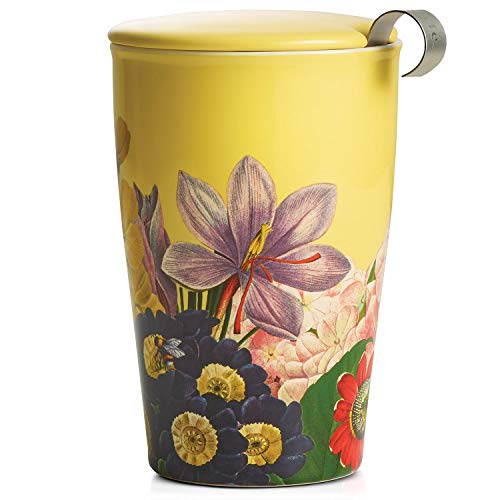 Tea Forte Kati Cup Soleil, Keramik-Tee-Ei Tasse mit Teesieb und Deckel zum Einziehen von losem Tee von Tea Forte