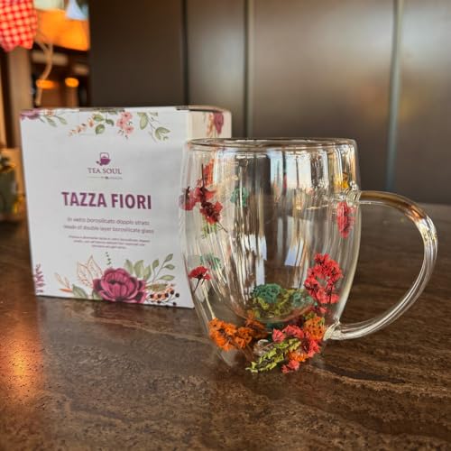 Tea Soul | Tasse Blumen aus Glas, doppellagig, 350 ml von Tea Soul