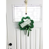 Kleeblatt Türschild St. Patrick's Day Lametta Kranz von TeaCakesandPosies