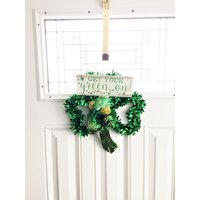 Kleeblatt Türschild St. Patricks Day Lametta Dekor von TeaCakesandPosies