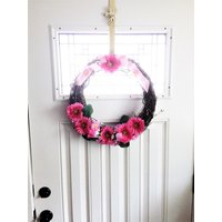 Rosa Gänseblümchen-Weinrebekranz Sommerliche Türdekoration Im Bauernhaus Dekor von TeaCakesandPosies