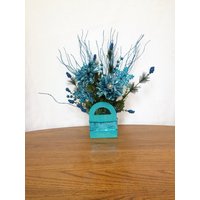 Türkis Weihnachtsblumenschmuck Glitzer Schneeflocke Herzstück von TeaCakesandPosies