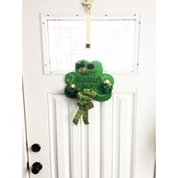 st. Patrick's Day Kleeblatt Türschild Grüne Nelken & Glitzermünzen von TeaCakesandPosies