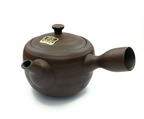 Kyusu Japanische Teekanne aus Keramik Braun, Integriertes Teesieb, Einhand-Teekanne für Grüntee Zubereitung von TeaClub
