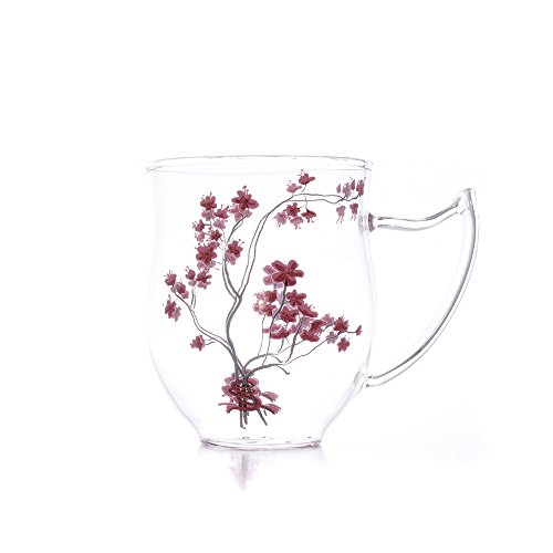 Becher 0,3l Cherry Blossom aus Glas von TeaLogic - White Cherry