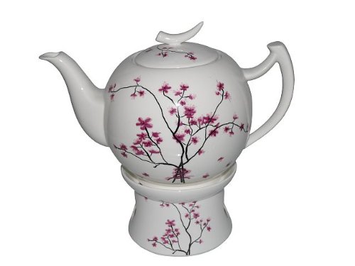 Cherry Blossom TeaLogic 1,5 l Teekanne mit Stövchen - Form von TeaLogic - White Cherry