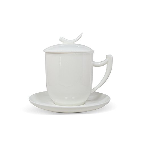 Kräuterteetasse Bone China mit Filter und Untere Epsilon ca. 0,3L von TeaLogic - White Cherry