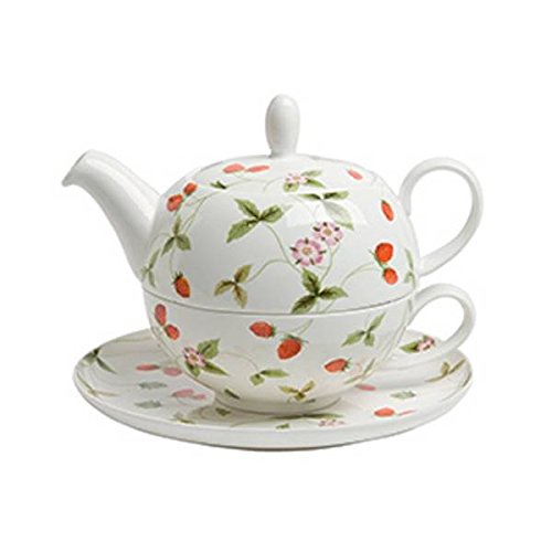 Tea for one Set Mirella Erdbeeren Teekanne + Tasse 0,25 + 0,5L weiß rot TeaLogic von TeaLogic - White Cherry