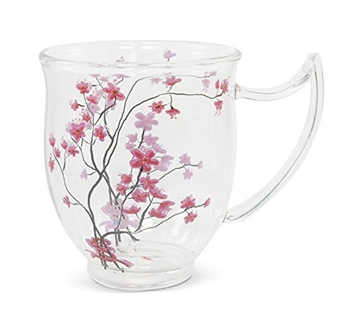 TeaLogic 2er Teetassen, Becher, Glas, Cherry Blossom, 0,35L, transparent rosa von TeaLogic - White Cherry