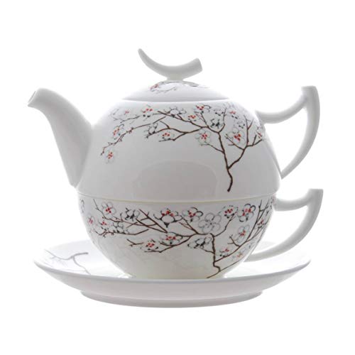 TeaLogic Tea for One Set White Cherry - Fine Bone China von TeaLogic - White Cherry