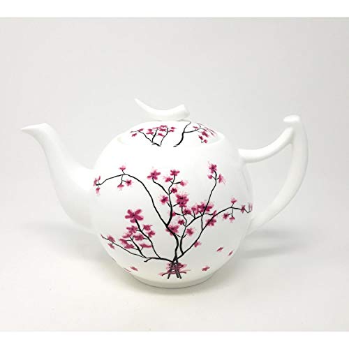 TeaLogic Teekanne Cherry Blossom weiß mit Kirschblüten 1,5 Liter Bone China von TeaLogic - White Cherry