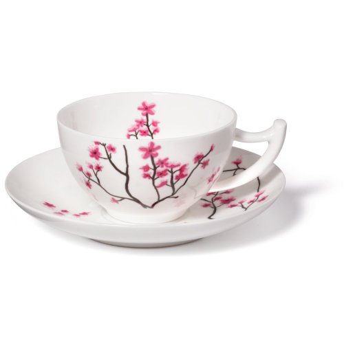 Teetasse und Unterteller Cherry Blossom - TeaLogic von TeaLogic - White Cherry