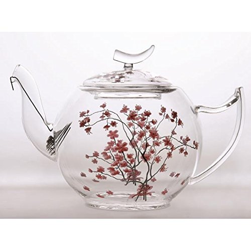 TeaLogic Glaskanne Teekanne aus Glas Cherry Blossom für 1,2L transparent rosa von TeaLogic - White Cherry
