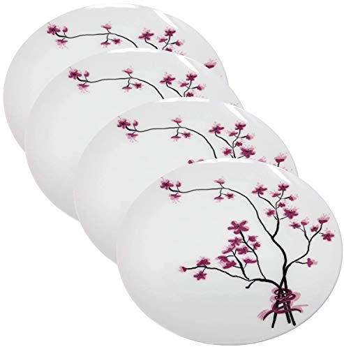 TeaLogic 4er Set Frühstücksteller, Kuchenteller Cherry Blossom D. 19cm Porzellan von TeaLogic - White Cherry