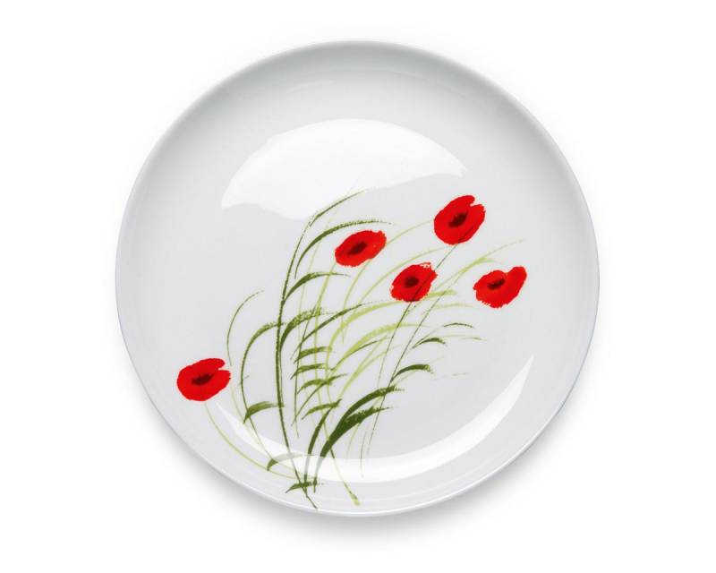 TeaLogic Kuchenteller Caprice, Spülmaschinengeeignet, Weiß, Motiv: Mohn von TeaLogic