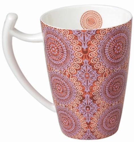 TeaLogic Jumbotasse Sonji - Megabecher Tasse mit Mandala Motiv Rot - Tea Logic Becher Bone China (500ml) von TeaLogic - White Cherry