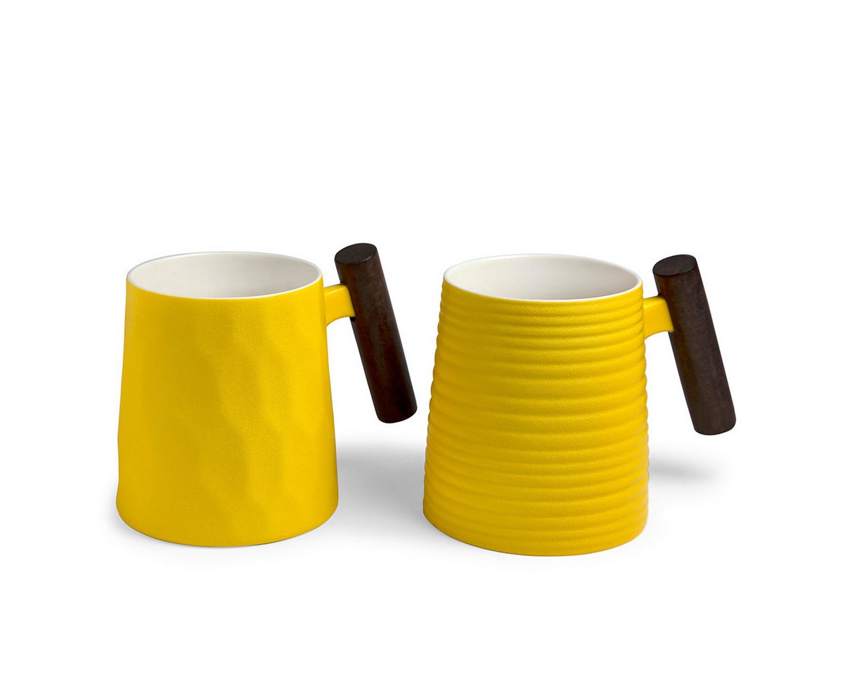 TeaLogic Tasse Amalfi 2er Set Henkelbecher Porzellan mit Holzgriff groß TeaLogic Tasse Amalfi 2er Set Henkelbecher Porzellan mit Holzgriff groß von TeaLogic