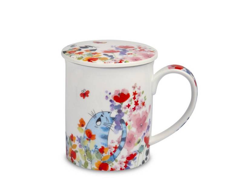 TeaLogic Tasse Fiona Katzen XL Teetasse mit Sieb und Deckel 0,5L Porzellan, 3-tlg. TeaLogic Tasse Fiona Katzen XL Teetasse mit Sieb und Deckel 0,5L Porzellan, 3-tlg. von TeaLogic
