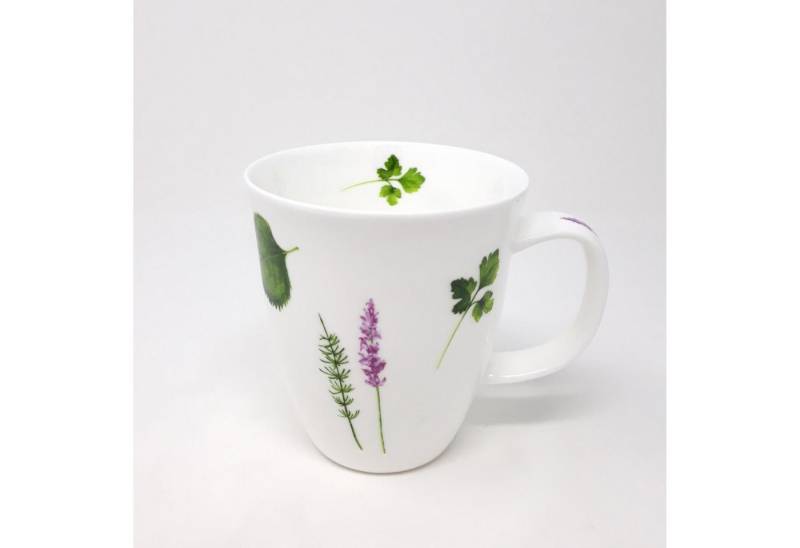 TeaLogic Tasse Prima Vera, Porzellan, Spülmaschinengeeignet, Weiß, Motiv: Kräuter von TeaLogic