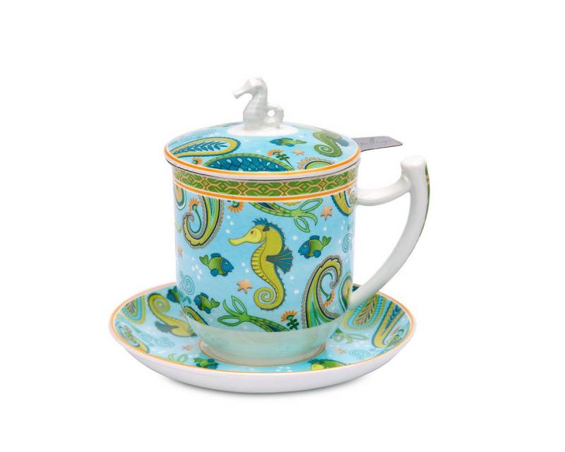 TeaLogic Tasse Sieglinde Teetasse mit Untertasse, Sieb und Deckel, 4-tlg von TeaLogic