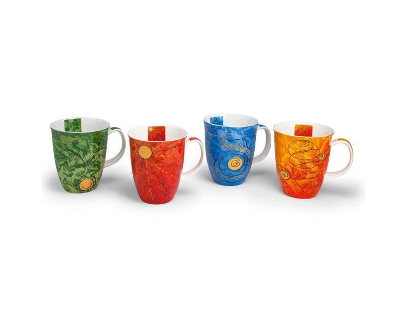 TeaLogic Tasse Vier Elemente 4er Set Tassen Fine Bone China 0,35L, 4er Set von TeaLogic