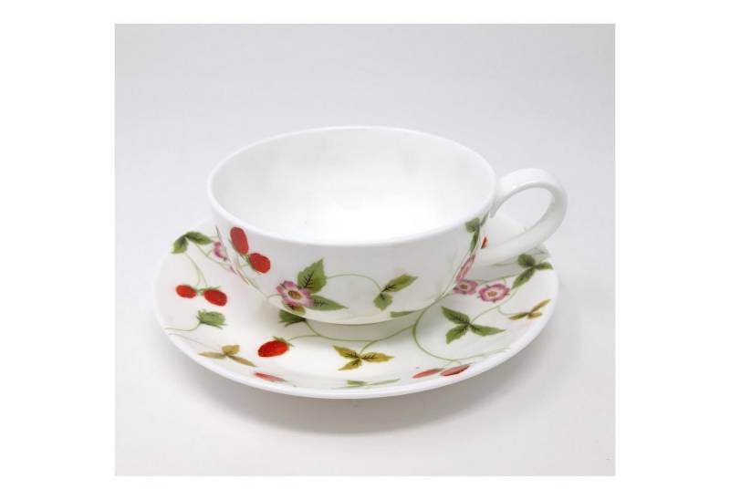 TeaLogic Tasse erdbeeren, Porzellan, Farbe: Weiß, Motiv: Erdbeeren von TeaLogic
