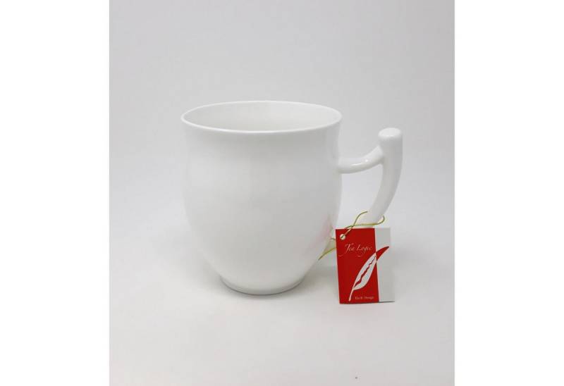 TeaLogic Tasse Weiß, Durchmesser 9 cm, Porzellan, Spülmaschinengeeignet, Weiß, Motiv: Epsilon von TeaLogic