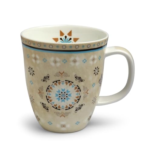 TeaLogic Teebecher Tasse Casablanca - Becher Teetasse mit Mosaik - Fine Bone China (380 ml) von TeaLogic
