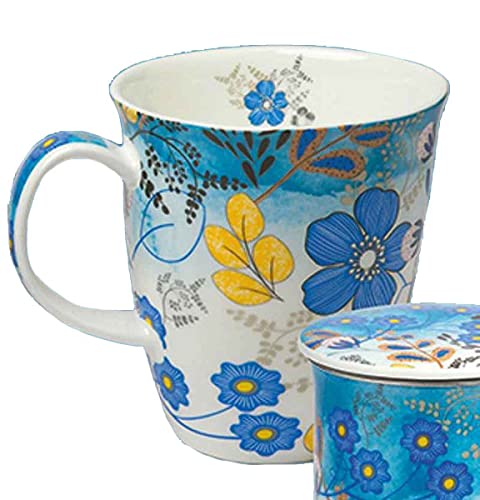 TeaLogic Teebecher Tasse Nicole - Becher Teetasse mit Blumen Motiv - Fine Bone China (0,3ml) von TeaLogic