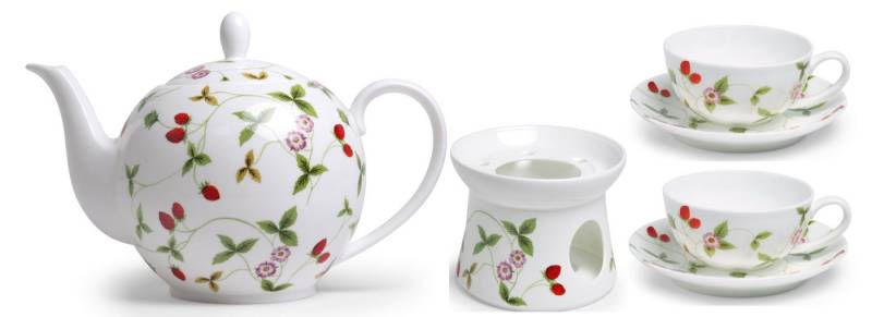 Dekomiro Teekanne TeaLogic Mirella 6 teil.Teeservic Teekanne 1,0L, (Set, 6-St), spülmaschinenfest von Dekomiro