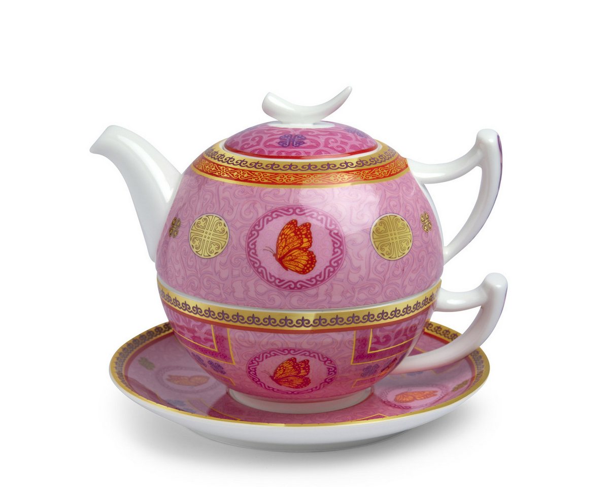 TeaLogic Teeservice Tea For One Set Tilly Teekännchen Tasse Untert. Fine Bone China (1-tlg), 1 Personen, Tee für eine Person / Tea for One Set von TeaLogic