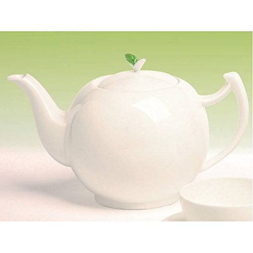 Teekanne TEA TIME BLATT für 1,5L weiß Bone China Porzellan Tea Logic von TeaLogic - White Cherry