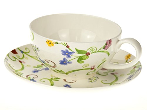 Teetasse und Unterteller Fleurette - TeaLogic von TeaLogic - White Cherry