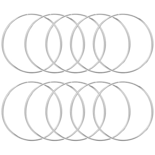 10 PCS Metallringe Zum Basteln Dekoring Makramee Ringe Für Handwerk Floral Hoop Für Die Herstellung Von Hochzeit Kranz Dekor, Traumfänger Und DIY Tafelaufsatz Wand Hängende Handwerk (Silbrig, 8cm) von Teaaha
