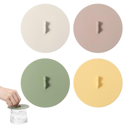 4 Stück Silikon Deckel Glasabdeckung Silikondeckel Wiederverwendbar Weinglasabdeckungen Bunt Wasserbecherdeckel Staubdichte und Luftdichte Deckel für Gläser Becher Teetassen Kaffeetassen Trinkglas 4 Stück Silikon Deckel Glasabdeckung Silikondeckel Wiederverwendbar Weinglasabdeckungen Bunt Wasserbecherdeckel Staubdichte und Luftdichte Deckel für Gläser Becher Teetassen Kaffeetassen Trinkglas von Teaaha