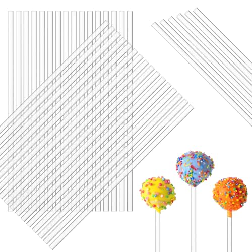 50 Stück Cake Pop Stiele Set, Transparent Acryl Bonbon Sticks, Wiederverwendbar Lollipop Sticks, 15cm Für Lutscher, Bonbons, Kuchen, Kekse Und Desserts von Teaaha