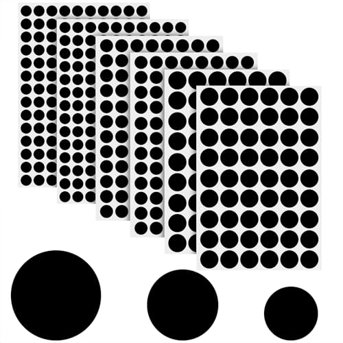 580 Stück Klebepunkte Schwarz Schraubenloch Aufkleber Selbstklebendfür Klebe Punkte Markierungspunkte Etikettenaufkleber Schwarz Für Möbelabdeckungen Schrauben Von Möbelschranktüren (3Size) von Teaaha