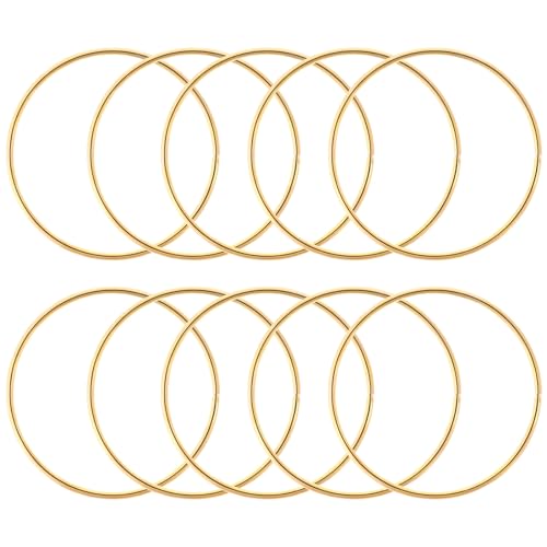 10 PCS Metallringe Zum Basteln Dekoring Makramee Ringe Für Handwerk Floral Hoop Für Die Herstellung Von Hochzeit Kranz Dekor, Traumfänger Und DIY Tafelaufsatz Wand Hängende Handwerk (Gold, 75mm) von Teaaha