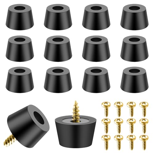Teaaha 12 Stück Gummifüße Schraubbar Rubber Base Mit Schrauben rutschfeste Gummifüße Schwarz Gummipuffer Möbelfüße Für Möbel, Elektronik Und Anwendung (12) von Teaaha
