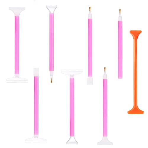 Teaaha 8STK 5D Diamond Art Painting Zubehör Stifte Set Diamantmalerei Stift Kunststoff Diamond Malstift Diamant Malerei Werkzeuge Für DIY Diamantmalerei Stickerei Nagelwerkzeug Painting Craft von Teaaha