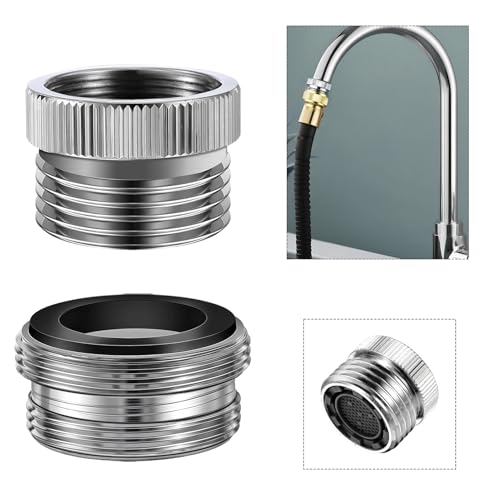 Metall Wasserhahnadapter, Wasserhahn Adapter, Adapterset Für Wasserhahn Zum Anschluss Eines Gartenschlauchs, (2× 2.7 cm, 1.2× 2.4 cm) Wasserhahngewindeadapter Für Küche, Badezimmer, Waschbecken von Teaaha