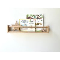 Bücherregal Aus Massiver Eiche - Kinderzimmer Deko | Buch Display Schwebendes Regal Montessori von TeaandBiscuitShop