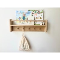 Massives Eichen Stöpsel Bücherregal - Wohndekor | Kinderzimmer Buch Display Zapfenregal Vitrinenregal Montessori von TeaandBiscuitShop