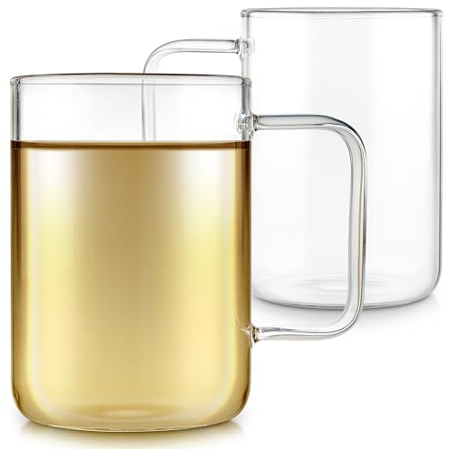 Teabloom Set mit zwei hochwertigen Borosilikatglas-Bechern – 350 ml – fleckenfrei und mikrowellengeeignet von Teabloom