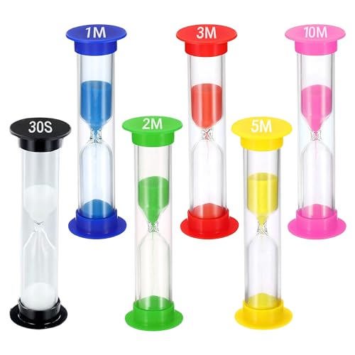 TeacherFav Sand Timer for Kids Set of 6 Small Colorful Hourglass Acrylic Covered Clock 30Sec 1Min 2Min 3Min 5Min 10Min for Classroom, Home & Kids Room TeacherFav Sand Timer for Kids Set of 6 Small Colorful Hourglass Acrylic Covered Clock 30Sec 1Min 2Min 3Min 5Min 10Min for Classroom, Home & Kids Room von TeacherFav