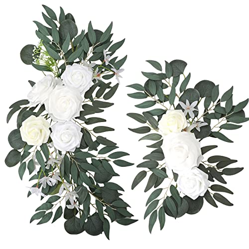 Teahutty 2 Stück künstliche Blumen-Girlande Hochzeitsbogen Blumen Kit für Hochzeit Willkommensschild Blumendekoration, Blumengirlande für DIY Party von Teahutty