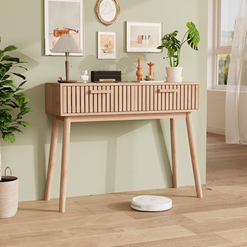 Teahutty Vierbeiniger Kommode mit 2 Schubladen, Konsolentisch Flurtisch Schubladenschrank mit Stauraum mit Griffen und Füßen Schubladenkommode für Schlafzimmer, Wohnzimmer Teahutty Vierbeiniger Kommode mit 2 Schubladen, Konsolentisch Flurtisch Schubladenschrank mit Stauraum mit Griffen und Füßen Schubladenkommode für Schlafzimmer, Wohnzimmer von Teahutty