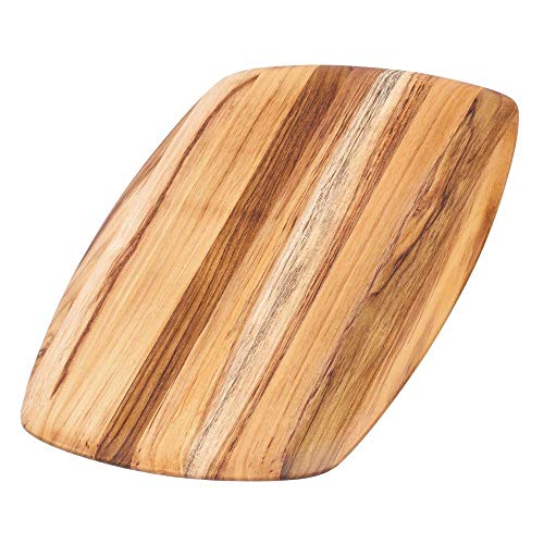 TeakHaus Elegant Schneidebrett Holz L | 41 x 28 x 1,5 cm | Nachhaltiges FSC-zertifiziertes Teakholz Brotzeitbrett Holz | Minimalistisches Holzbrett Küche für Frühstück und mehr von Teakhaus